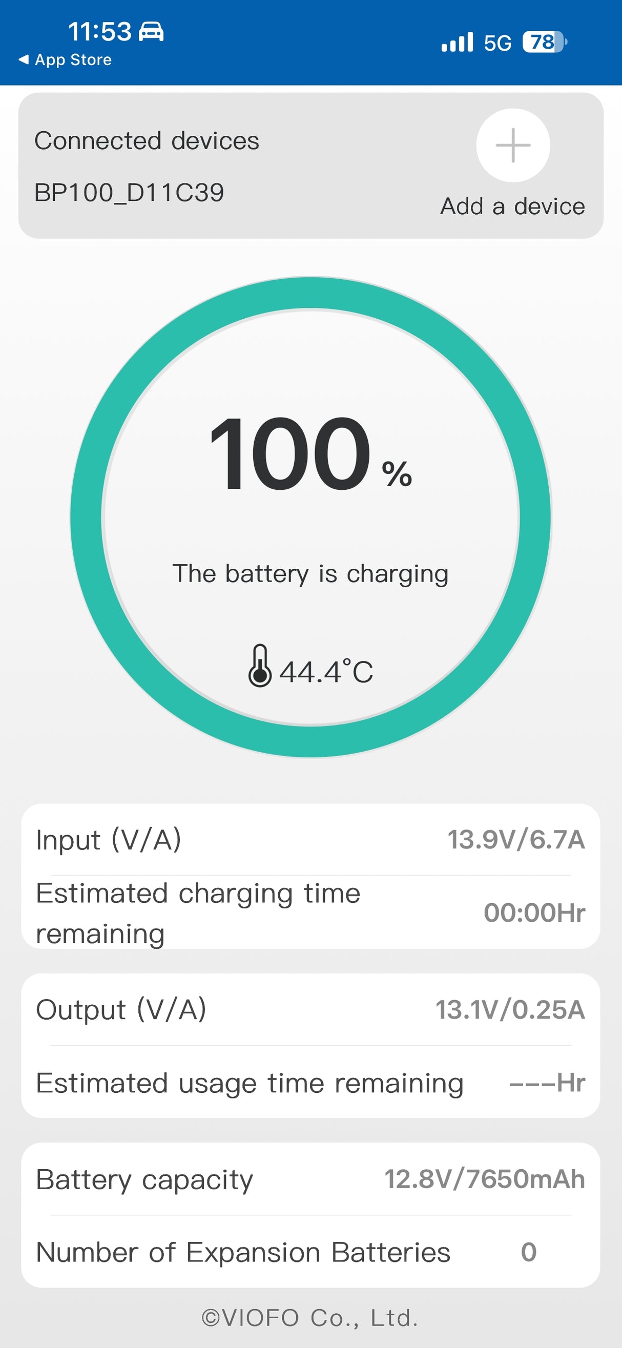 VIOFO BP100 7650mAh High Capacity Dash Cam Battery
