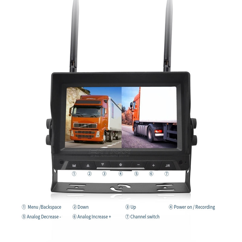 Extnix Digital Wireless Monitor & Dual AHD Reversing Camera System for Caravans Trucks and Trailers