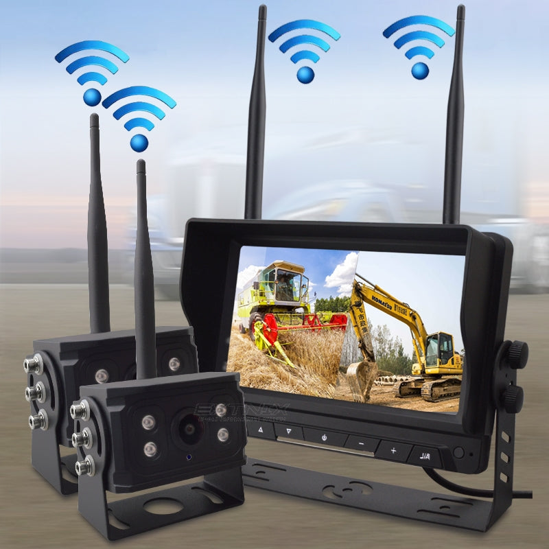 Extnix Digital Wireless Monitor & Dual AHD Reversing Camera System for Caravans Trucks and Trailers